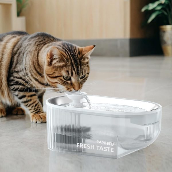 Fuente de Agua para Gatos y Perros con Bandeja de Acero Inoxidable – Automática y Fácil de Limpiar