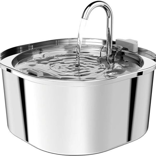 Fuente de Agua para Mascotas - Acero Inoxidable 3.2 L Fácil de Limpiar