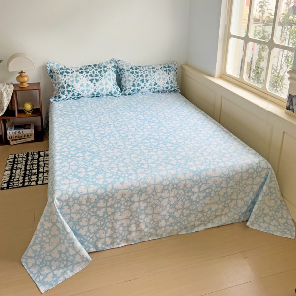 Juego de Sabana Mosaico Azul - Cama Doble - 140
