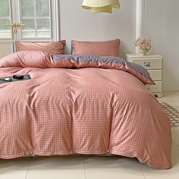 Tendido Acolchado Cuadros Terracota - Cama Doble - 140