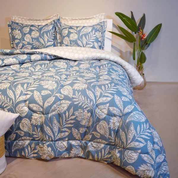 Tendido Acolchado Verde Botánico - Cama Doble - 140