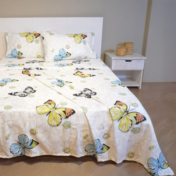 Juego de Sabana Mariposas - Cama Sencillo - 100