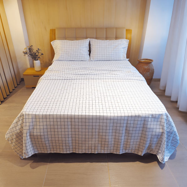 Juego de Sabana Cuadros Nordico - Cama Doble 140