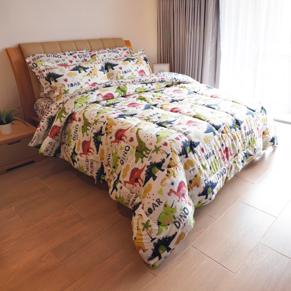 Tendido Acolchado Mundo Dino - Cama Doble - 140