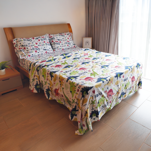 Juego de Sabana Mundo Dino - Cama Sencillo - 100
