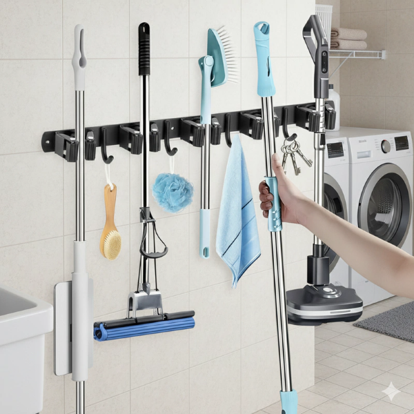 Organizador de Escobas, Trapeadores y Utensilios